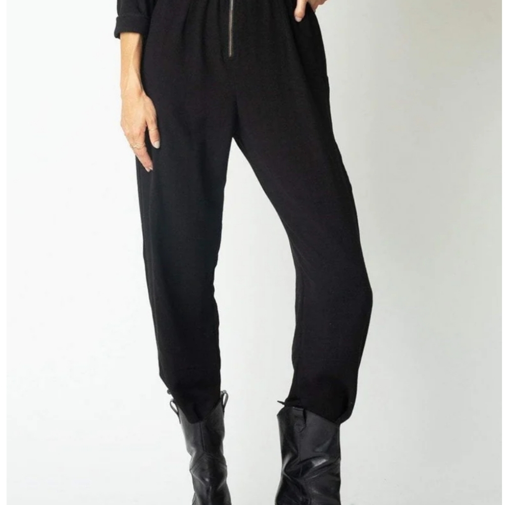Stillwater The Parker Long Sleeve Jumpsuit Black Medium - Picture 2 of 11